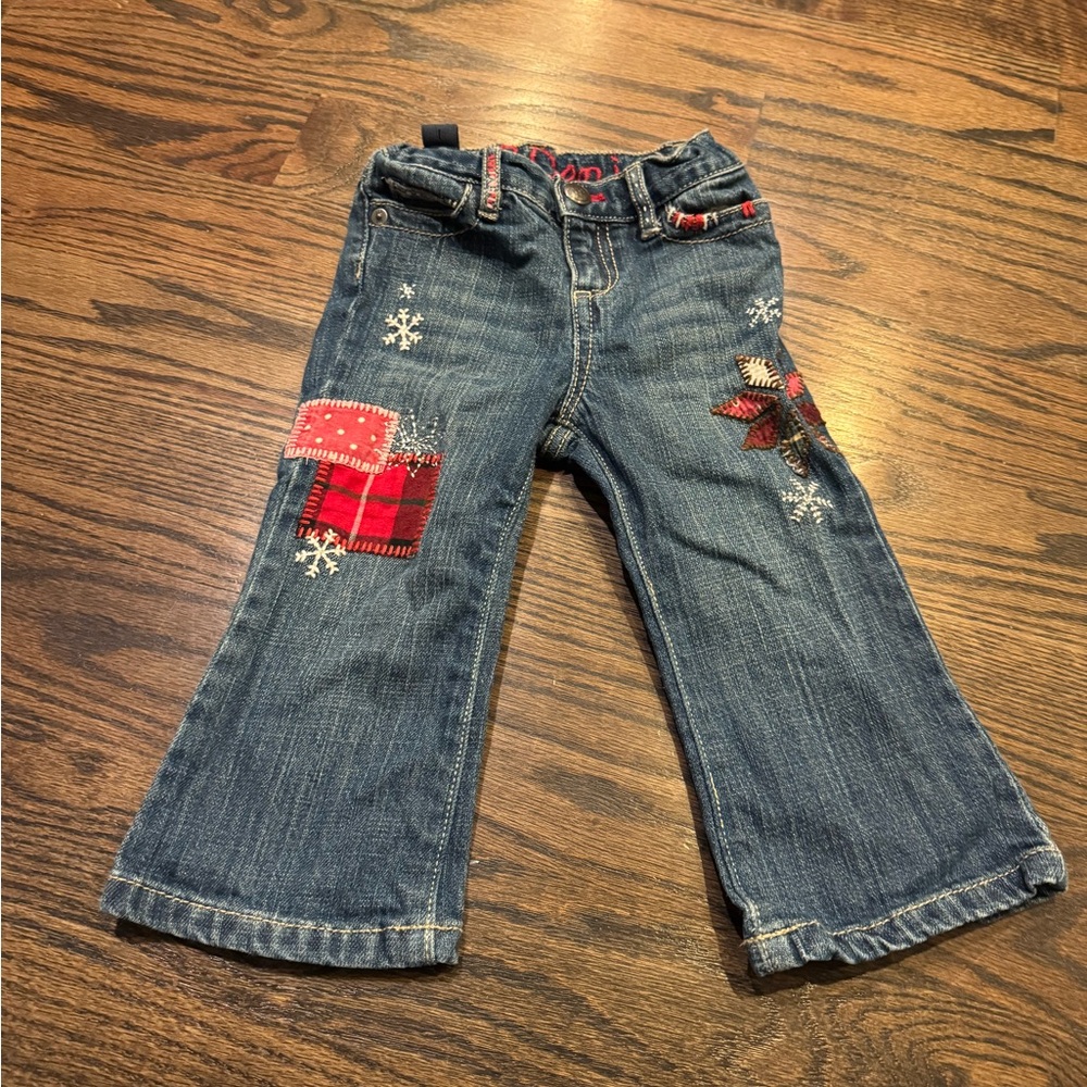 GAP Kids Blue Jeans with Red Patchwork